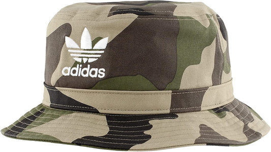Adidas Originals Washed Bucket Hat, AOP Camo Olive Cargo/White, One Size Apparel & Accessories > Clothing Accessories > Hats adidas Originals   