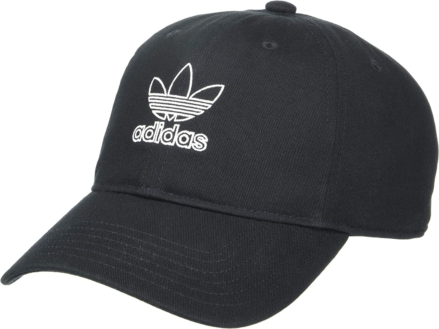 Adidas Originals Women'S Outline Logo Relaxed Fit Cap Apparel & Accessories > Clothing Accessories > Hats adidas Black/White One Size 