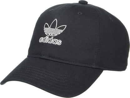Adidas Originals Women'S Outline Logo Relaxed Fit Cap Apparel & Accessories > Clothing Accessories > Hats adidas Black/White One Size 