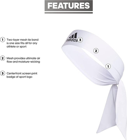 Adidas Unisex-Adult Alphaskin Tie Headband Apparel & Accessories > Clothing Accessories > Bandanas & Headties adidas   