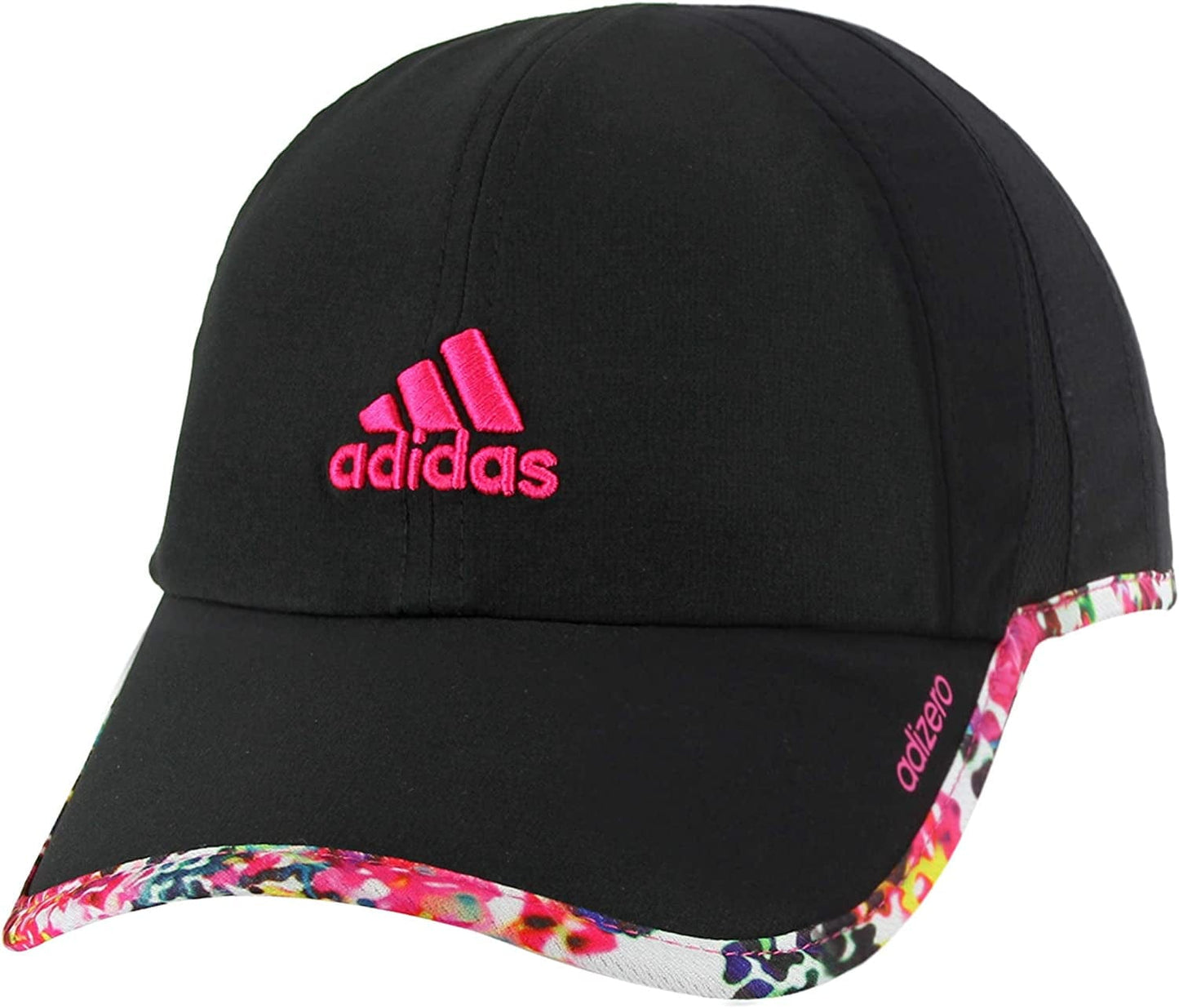 Adidas Women'S Adizero Ii Cap Apparel & Accessories > Clothing Accessories > Hats adidas Black/ Floral Explosion/ Shock Pink  