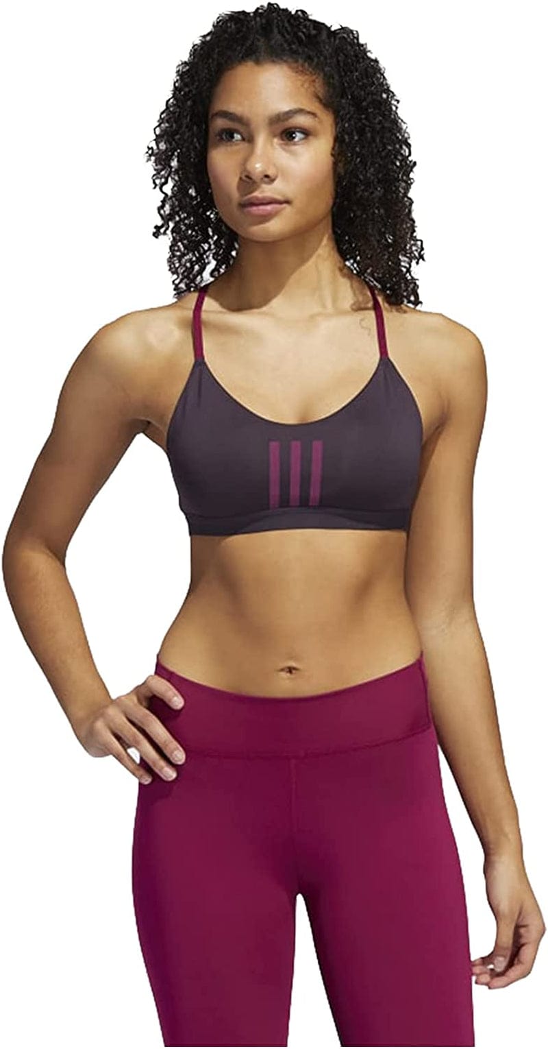 Adidas Women'S All Me 3-Stripes Mesh Bra Noble Purple/Power Berry / Large