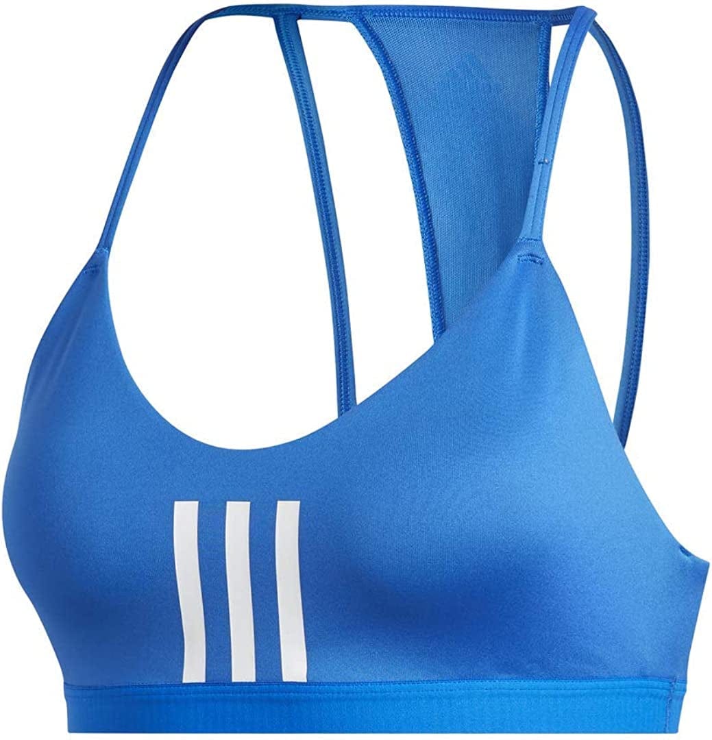 Adidas Women'S All Me 3-Stripes Mesh Bra Glory Blue/White / Medium