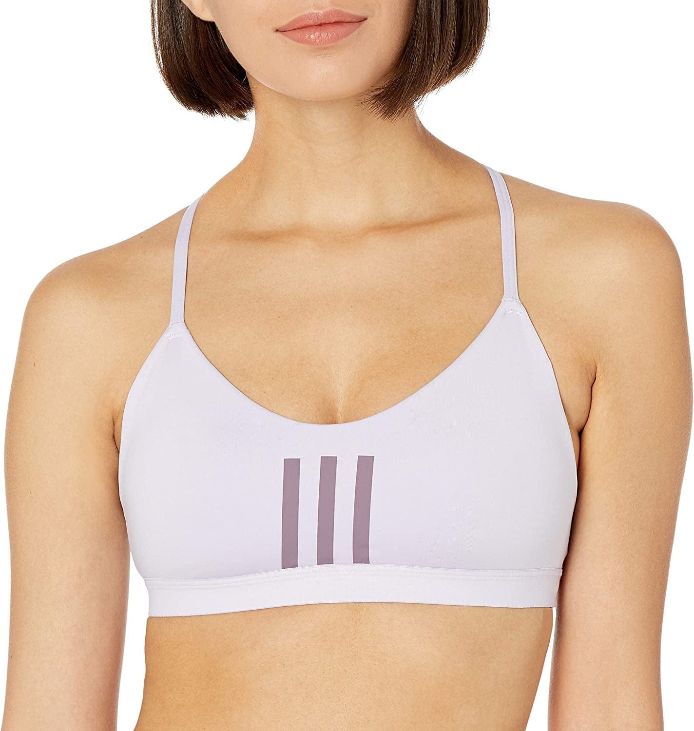 Adidas Women'S All Me 3-Stripes Mesh Bra Purple Tint/Legacy Purple / XX-Large