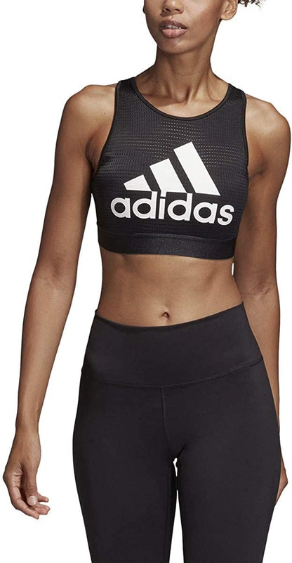 Adidas Women'S Halter 2.0 Logo Bra Black/White / X-Small