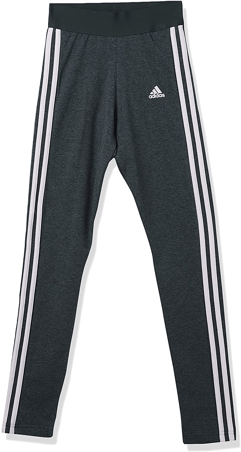 adidas Women's Loungewear Essentials 3-Stripes Leggings Apparel & Accessories > Clothing > Activewear adidas Dark Grey Heather/Clear Pink X-Small 