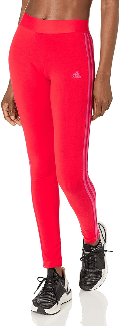 adidas Women's Loungewear Essentials 3-Stripes Leggings Apparel & Accessories > Clothing > Activewear adidas Vivid Red/Team Real Magenta X-Small 