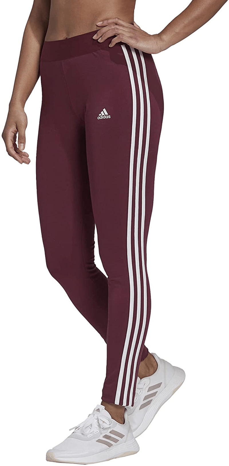 adidas Women's Loungewear Essentials 3-Stripes Leggings Apparel & Accessories > Clothing > Activewear adidas Victory Crimson/White 4X 