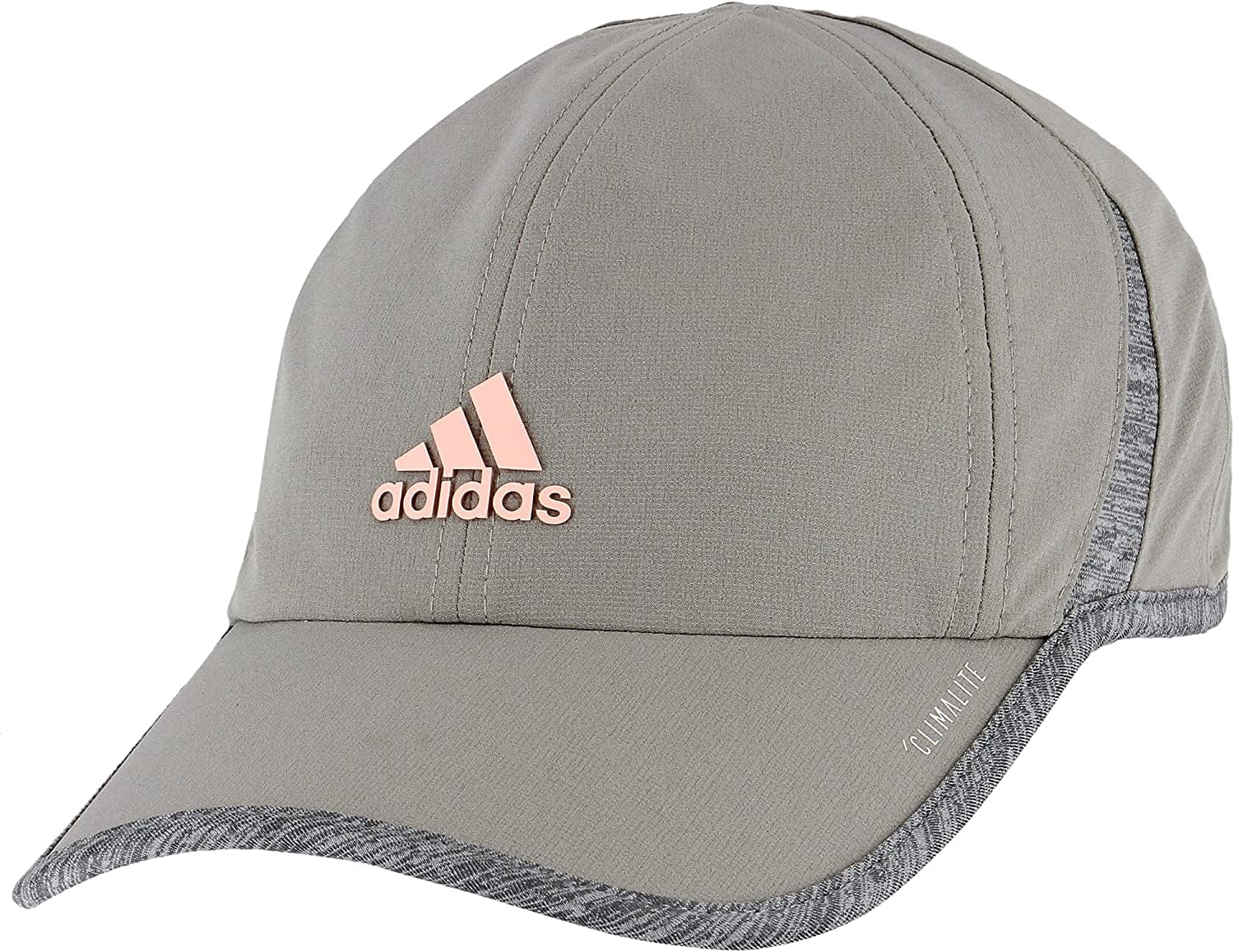 Adidas Women'S Superlite Relaxed Fit Performance Hat Older Model Apparel & Accessories > Clothing Accessories > Hats adidas Light Onix/Light Grey Heather/Clear Orange One Size 