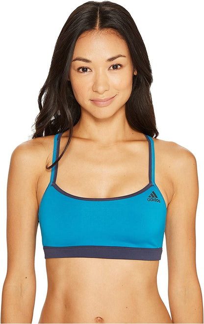 Adidas Women'S Training Crossback Sports Bra Mystery Petrol/Trace Blue / XX-Large