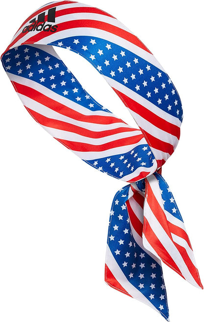 Adidas Womens Alphaskin Tie Headband Apparel & Accessories > Clothing Accessories > Bandanas & Headties adidas Americana Flag Aop/Black One Size 