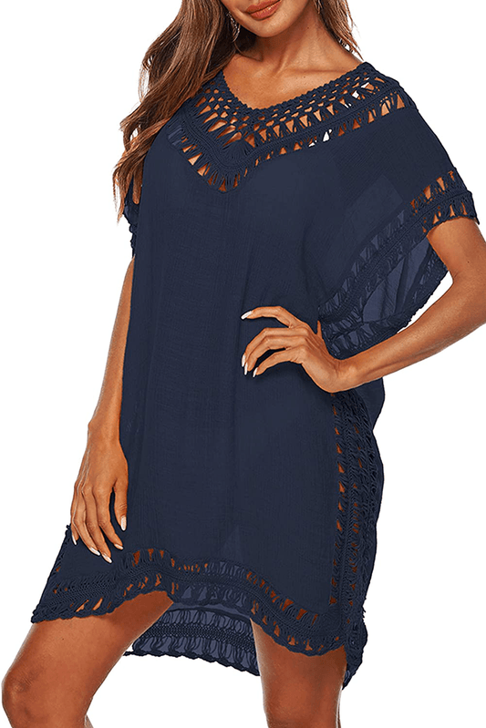 Adisputent Womens Swimsuits Cover Ups Crochet Chiffon Beach Cover Bathing Suit Bikini Wear Coverups Dress Apparel & Accessories > Clothing > Swimwear Kylie Max   