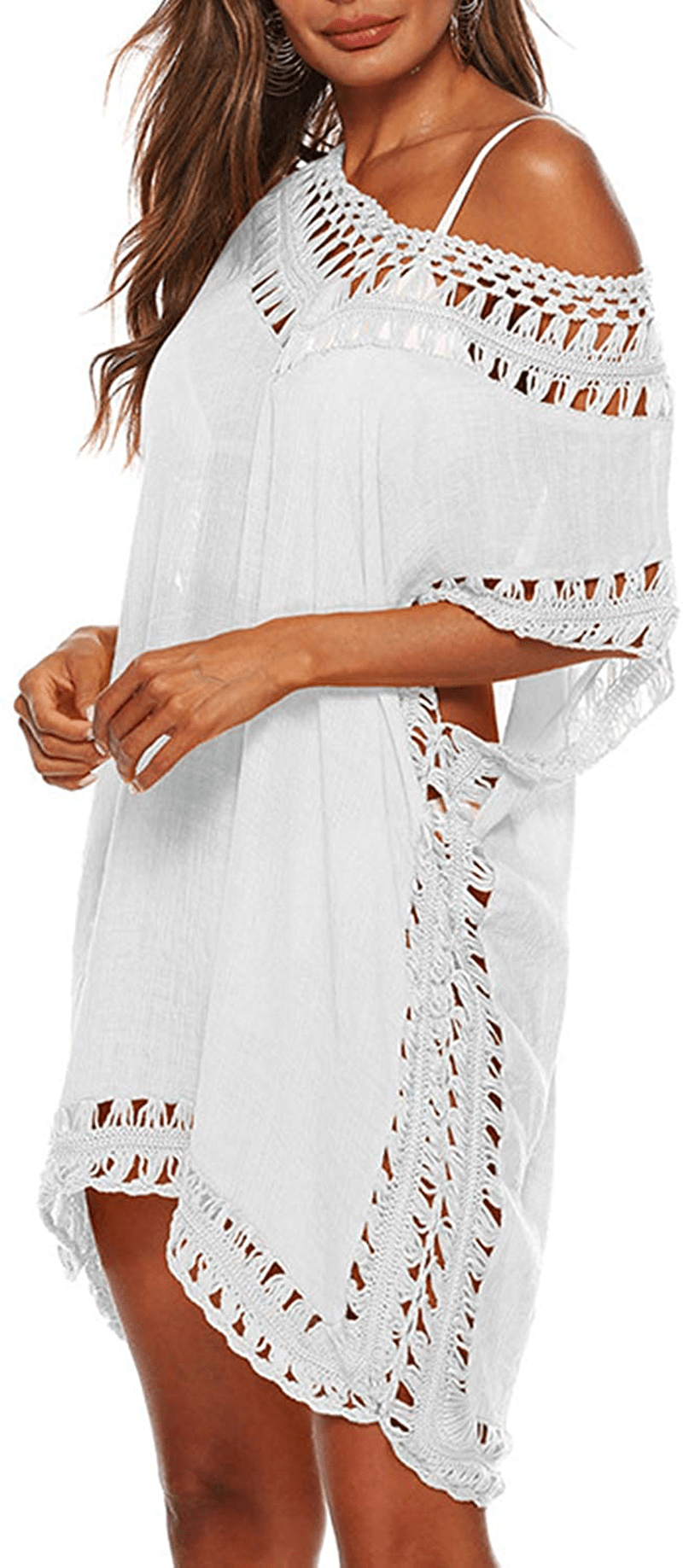 Adisputent Womens Swimsuits Cover Ups Crochet Chiffon Beach Cover Bathing Suit Bikini Wear Coverups Dress Apparel & Accessories > Clothing > Swimwear Kylie Max   