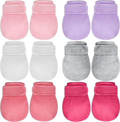 Adjustable Baby Mittens No Scratch Newborn Cotton Breathable Gloves Warm Baby Mitts for Boys Kids Apparel & Accessories > Clothing Accessories > Gloves & Mittens Newcotte Fresh Colors 6 