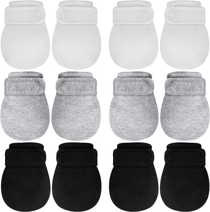 Adjustable Baby Mittens No Scratch Newborn Cotton Breathable Gloves Warm Baby Mitts for Boys Kids Apparel & Accessories > Clothing Accessories > Gloves & Mittens Newcotte Black, White, Gray 6 