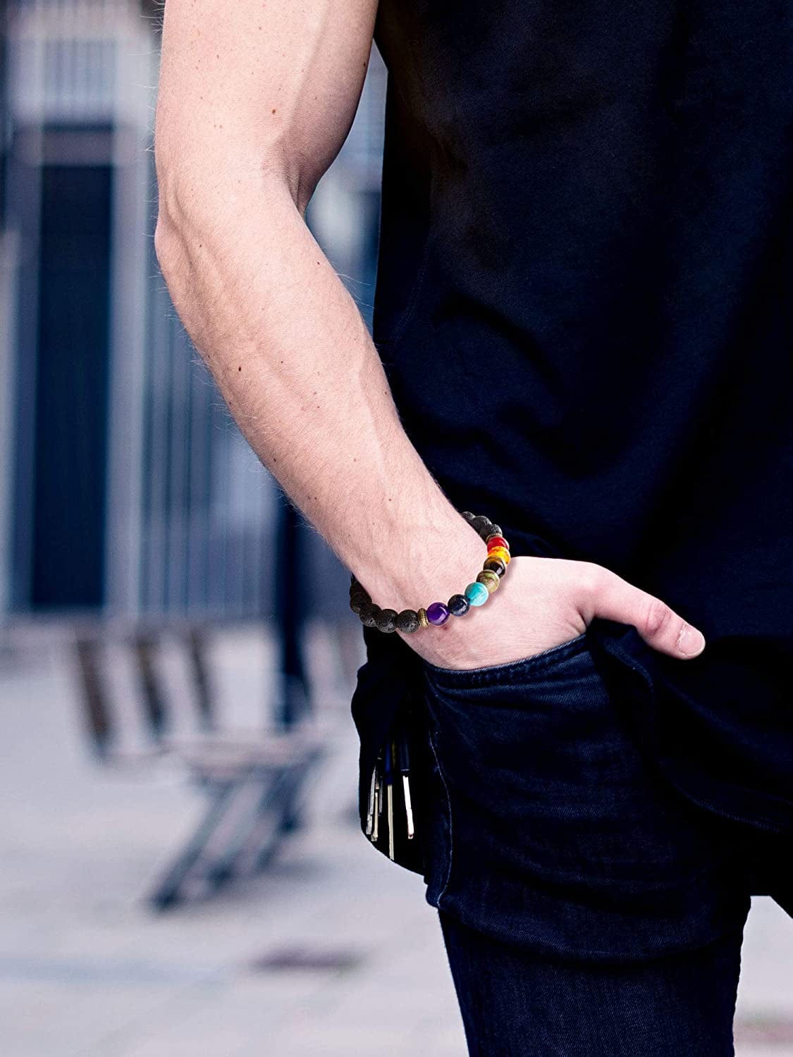 Adjustable Lava Rock Stone Essential Oil Diffuser Bracelet Braided Rope Stone Yoga Beads Bracelets for Men Women Apparel & Accessories > Jewelry > Bracelets Tatuo   