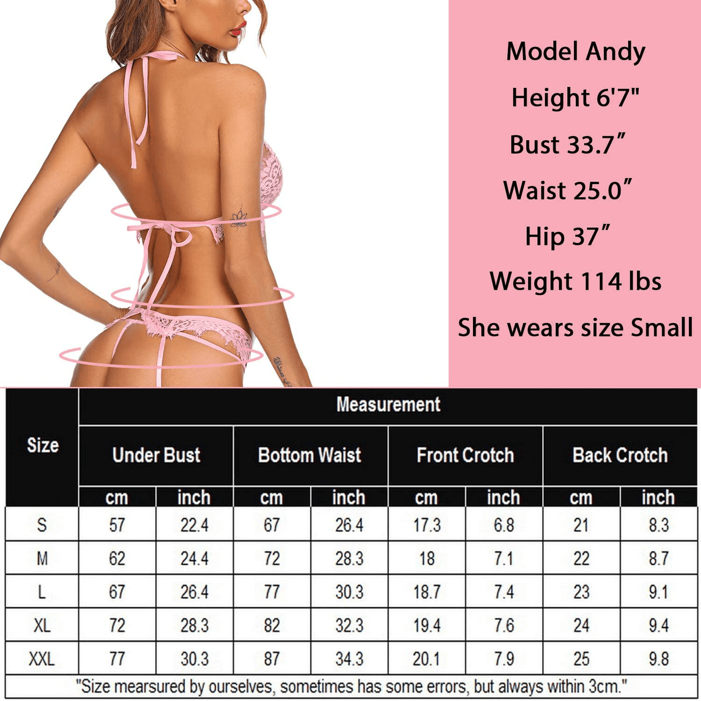 ADOME Lingerie for Women Garter Belt Lingerie Set Sexy Bra and Panty Nightwear Outfit Apparel & Accessories > Clothing > Underwear & Socks > Lingerie ADOME   