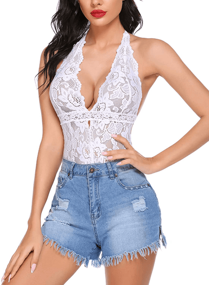 ADOME Women One Piece Lingerie Snap Crotch Bodysuit Lingerie Lace Teddy Apparel & Accessories > Clothing > Underwear & Socks > Lingerie ADOME   