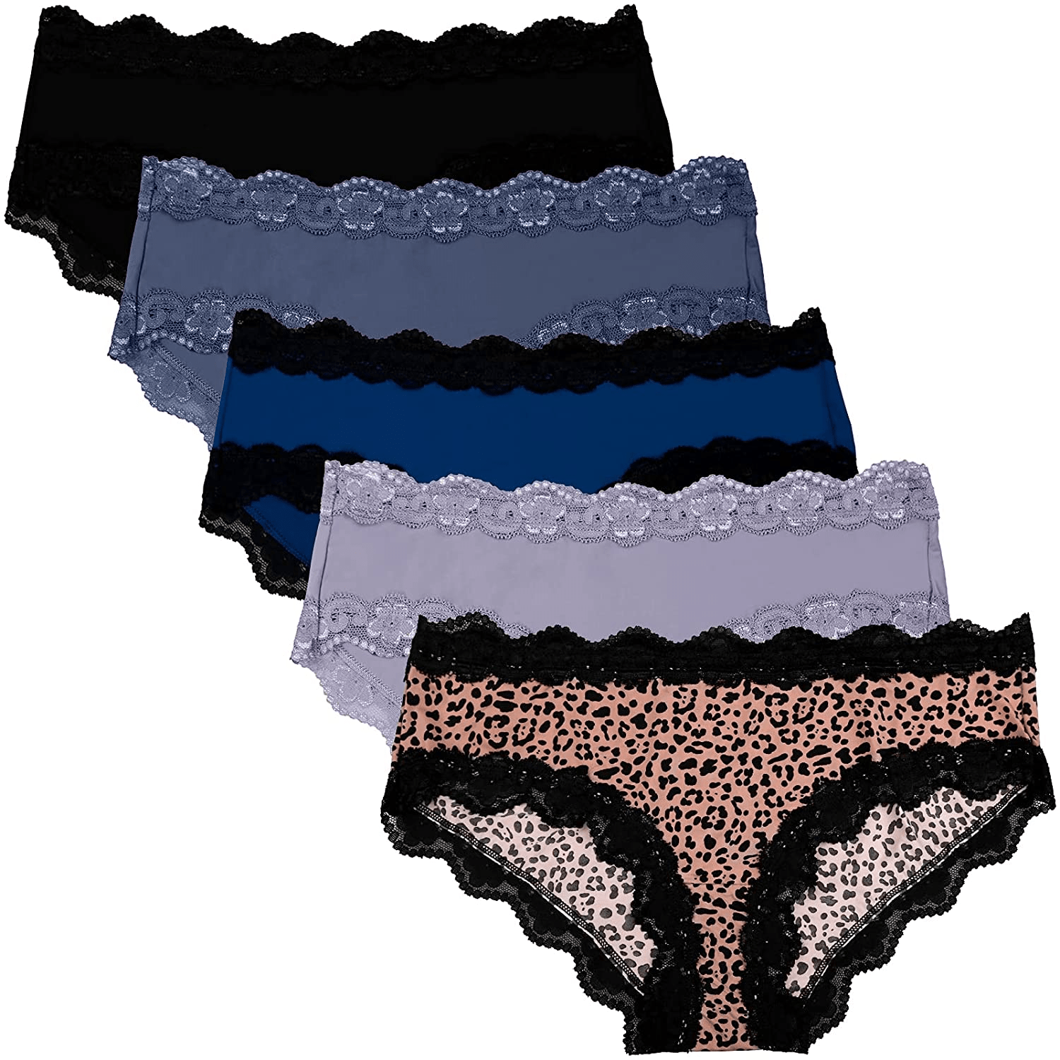 ADOVAKKER Women'S Underwear Low Rise Lady Micro Smooth Breathable Briefs Hipster Panties Multipack Apparel & Accessories > Clothing > Underwear & Socks > Underwear ADOVAKKER   