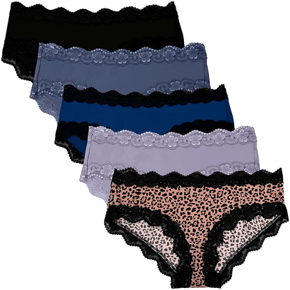 ADOVAKKER Women'S Underwear Low Rise Lady Micro Smooth Breathable Briefs Hipster Panties Multipack Apparel & Accessories > Clothing > Underwear & Socks > Underwear ADOVAKKER   