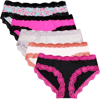 ADOVAKKER Women'S Underwear Low Rise Lady Micro Smooth Breathable Briefs Hipster Panties Multipack Apparel & Accessories > Clothing > Underwear & Socks > Underwear ADOVAKKER   