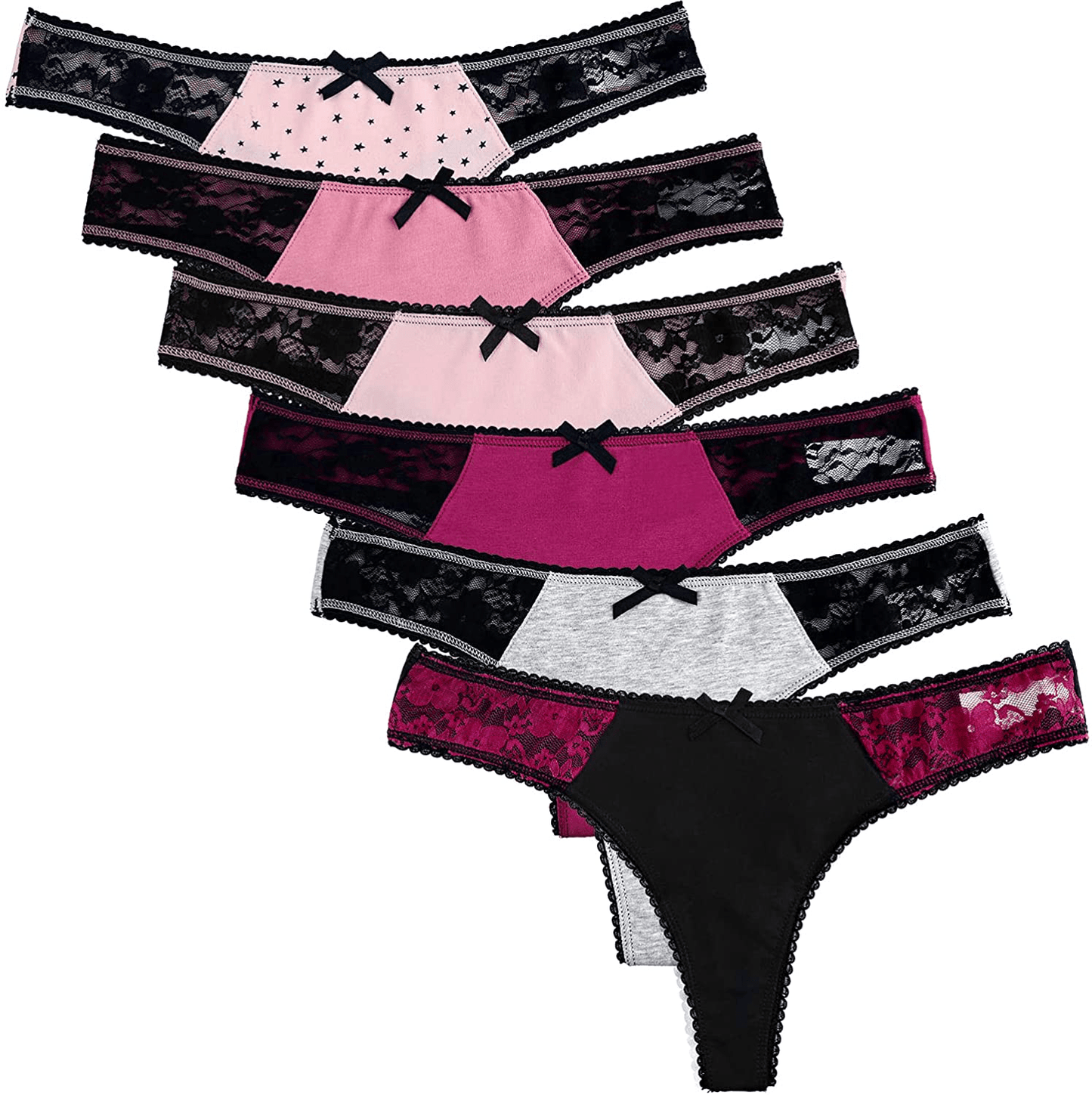 ADOVAKKER Womens Thong Cotton Sexy Lace Panties Underwear Pack Apparel & Accessories > Clothing > Underwear & Socks > Underwear ADOVAKKER   