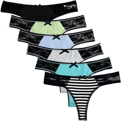 ADOVAKKER Womens Thong Cotton Sexy Lace Panties Underwear Pack Apparel & Accessories > Clothing > Underwear & Socks > Underwear ADOVAKKER   