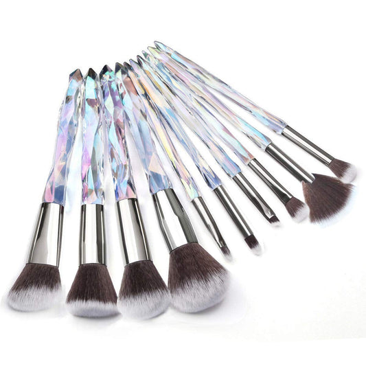 Adpartner 10PCS Makeup Brushes Popular Crystal Style Makeup Brush Set, Premium Synthetic Bristles Cosmetic Brush Professional Face Foundation Concealer Blush Eye Shadow Makeup Tools Health & Beauty > Personal Care > Cosmetics > Cosmetic Tools > Makeup Tools Adpartner B  