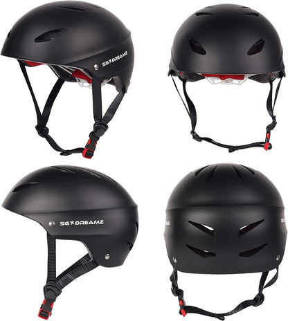 Adult Helmet with LED Safety Light – Commuter Bicycle Helmet for Men and Women - Adjustable Dial for Head Circumference 22.5" to 24" (Head Size M to L) - Certified for Safety