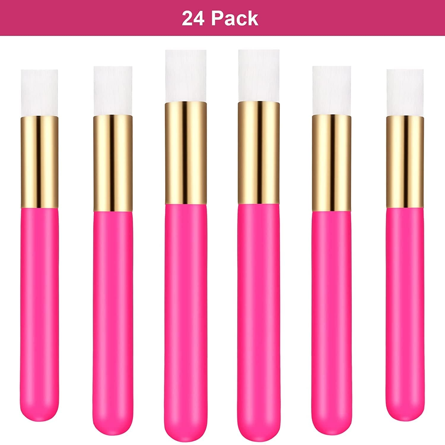 ADXCO 24 Pieces Lash Shampoo Brushes Facial Cleansing Brushes Cosmetic Eyelash Extension Peel off Blackhead Brush Remover Tool Cleansing Brush Nose Pore (Hot Pink) Health & Beauty > Personal Care > Cosmetics > Cosmetic Tools > Makeup Tools ADXCO   