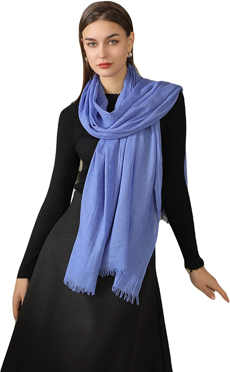 Jeelow Cotton Feel Scarf Shawl Wrap Soft Lightweight Scarves and Wraps for Men Women Apparel & Accessories > Clothing Accessories > Scarves & Shawls Jeelow   
