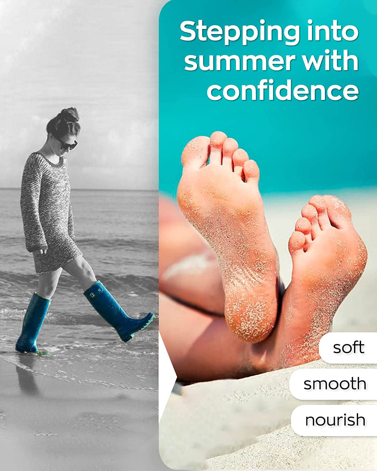 Moisturizing Foot Mask for Dry Cracked Feet & Heels - Korean Foot Care Mask Spa - Ultra Hydrating Socks with Shea Butter - Skin Care Gift for Women & Men Large Size - Soft Feet Treatment by Elixir (4 Pack) Health & Beauty > Personal Care > Foot Care Elixir Premium Lab   