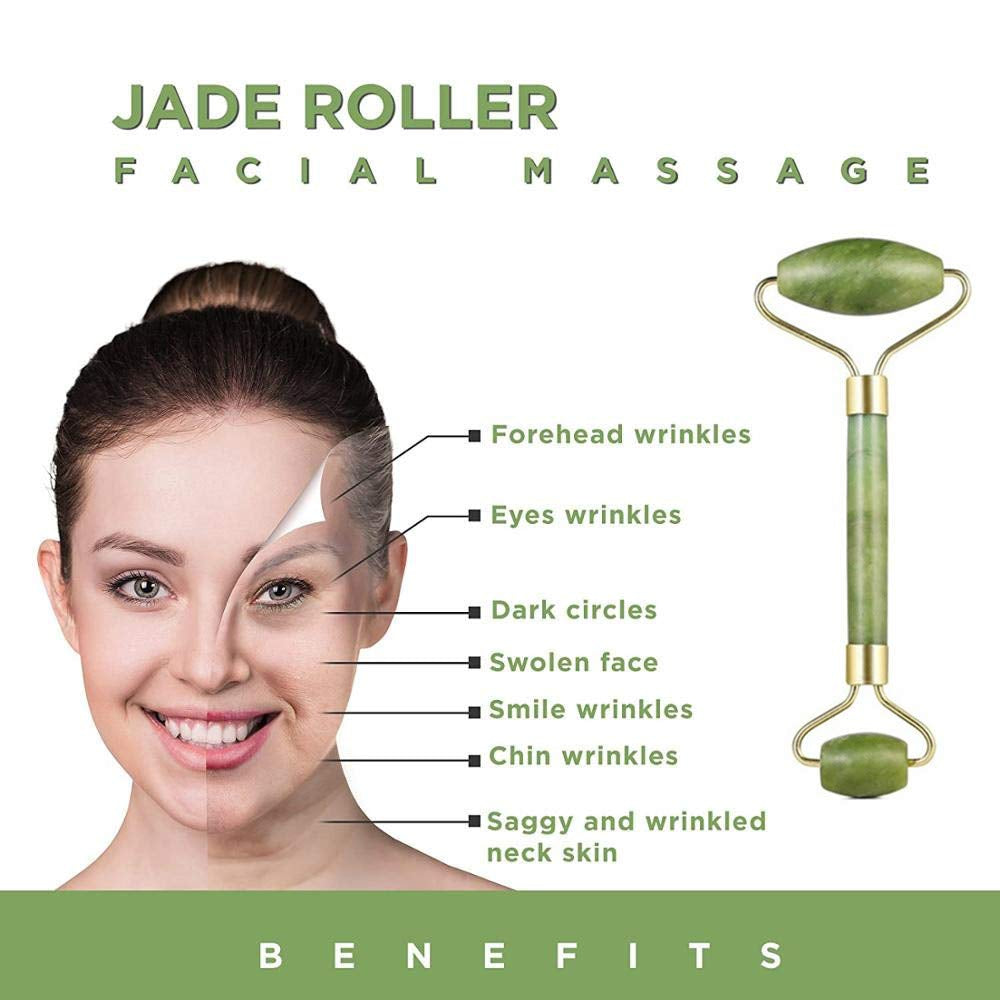 Jade Roller for Face Massager MUZHI Green Neck Massager Tool Jade Stone Face Roller, Eye Treatment Roller Reduce Wrinkles anti Aging Natural Skin Gym Crystal Beauty Jade Facial Roller Dark Green… Health & Beauty > Personal Care > Cosmetics > Cosmetic Tools > Skin Care Tools MUZHI   