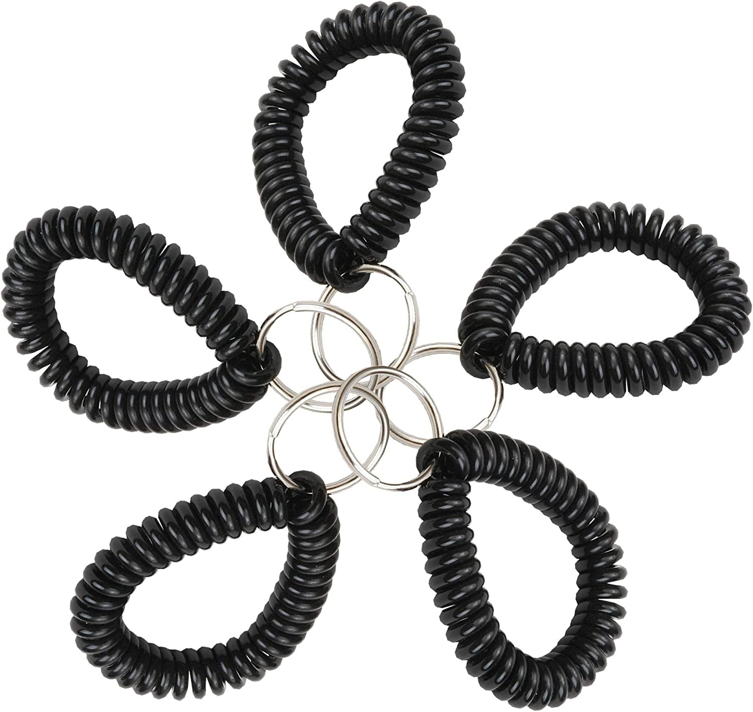 Lucky Line 2” Diameter Spiral Wrist Coil with Steel Key Ring, Flexible Wrist Band Key Chain Bracelet, Stretches to 12”, Purple 1 PK (410651) Apparel & Accessories > Jewelry > Bracelets Lucky Line Black Pack of 5 