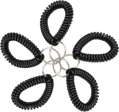 Lucky Line 2” Diameter Spiral Wrist Coil with Steel Key Ring, Flexible Wrist Band Key Chain Bracelet, Stretches to 12”, Purple 1 PK (410651) Apparel & Accessories > Jewelry > Bracelets Lucky Line Black Pack of 5 