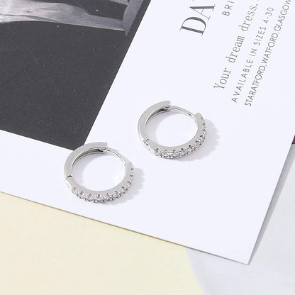 Micuco 3 Pairs Small Hoop Earrings Tiny Cartilage Earrings Cubic Zirconia Cuff Earrings White Gold Huggie Hoop Ear Piercing Earrings for Women 8Mm 10Mm 12Mm Apparel & Accessories > Jewelry > Earrings micuco   