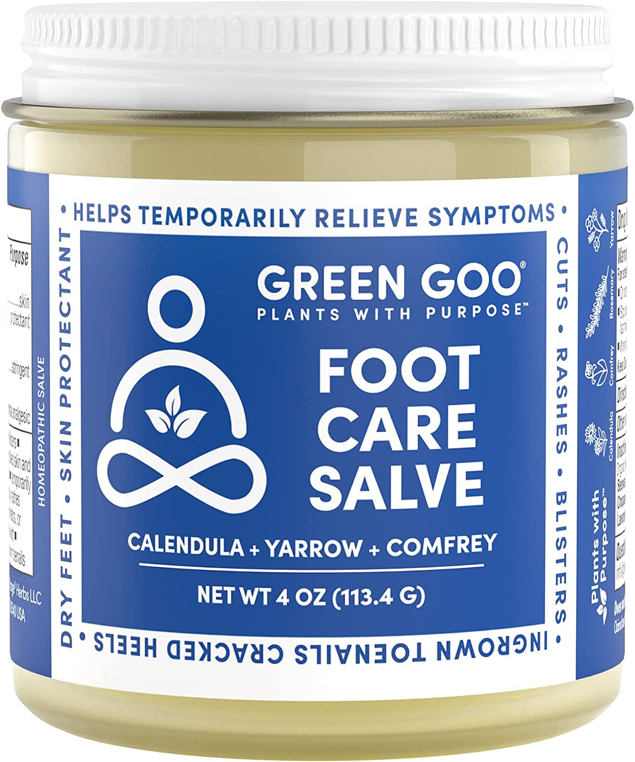 Green Goo Natural Skin Care Salve, Foot Care, 1.82 Ounce Large Tin Health & Beauty > Personal Care > Foot Care Green Goo 4 Ounce (Pack of 1)  