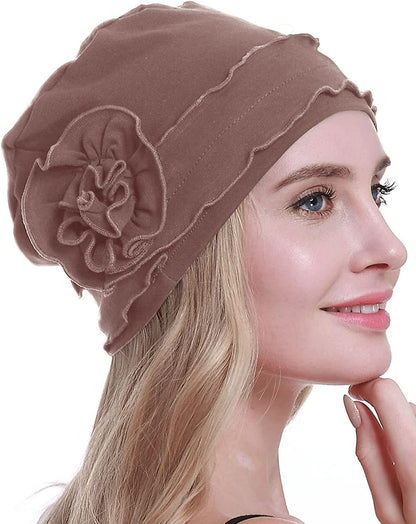 Osvyo Chemo Headwear Turban Cap for Women - Cancer Beanie Hair Loss Sealed Packaging Apparel & Accessories > Clothing Accessories > Headwear osvyo Cotton-light-apricot-blush One Size 