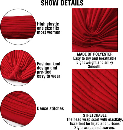Stretchy Turban Cap Head Cover Chemo Head Wraps Bennie Twisted India'S Hat for Women Girl Apparel & Accessories > Clothing Accessories > Headwear Geyoga   