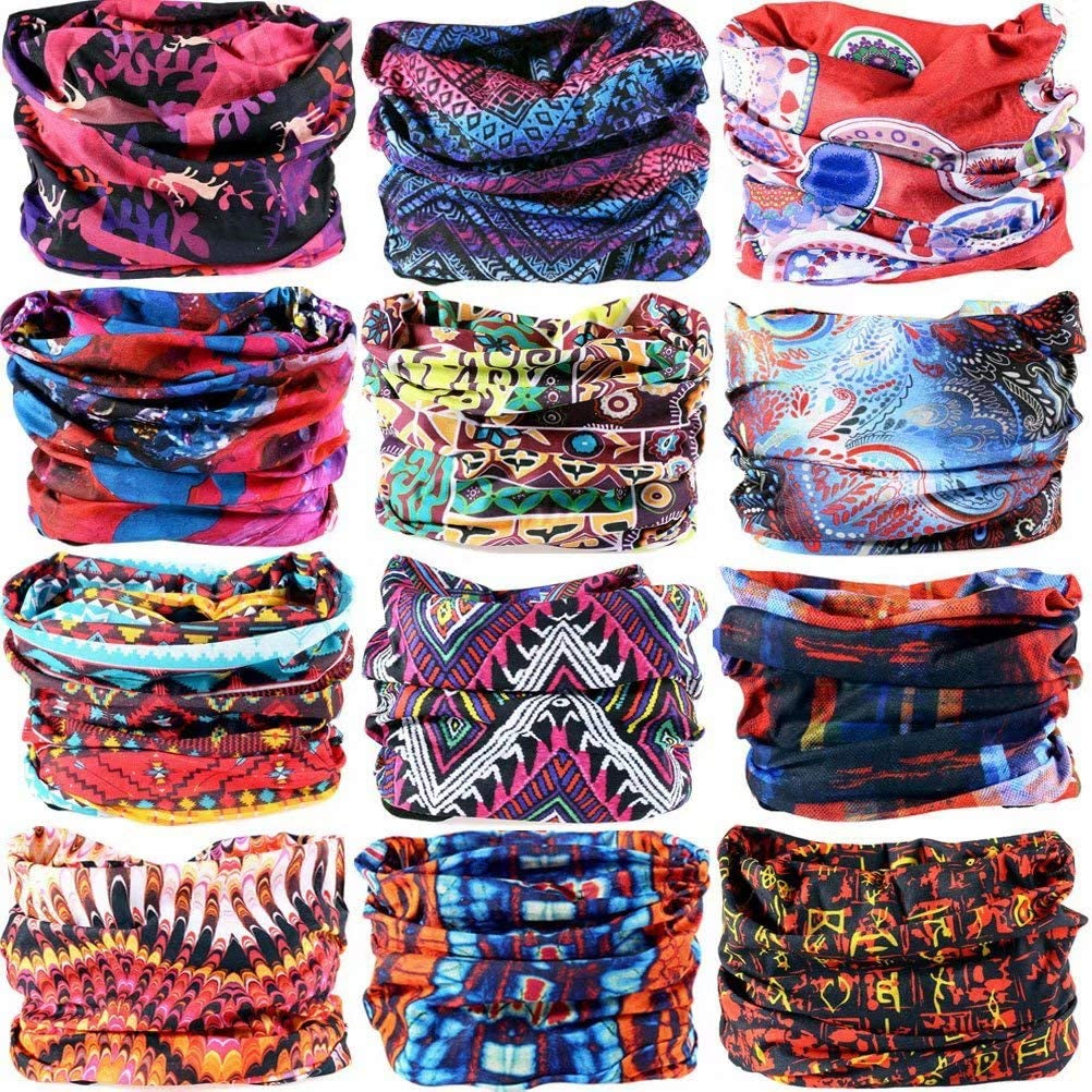 DEMIL 6PCS/8PCS/12PCS Seamless Headband Bandanas Headwear for Men&Women Scarf Apparel & Accessories > Clothing Accessories > Headwear Demil Sports A4(12pcs)  