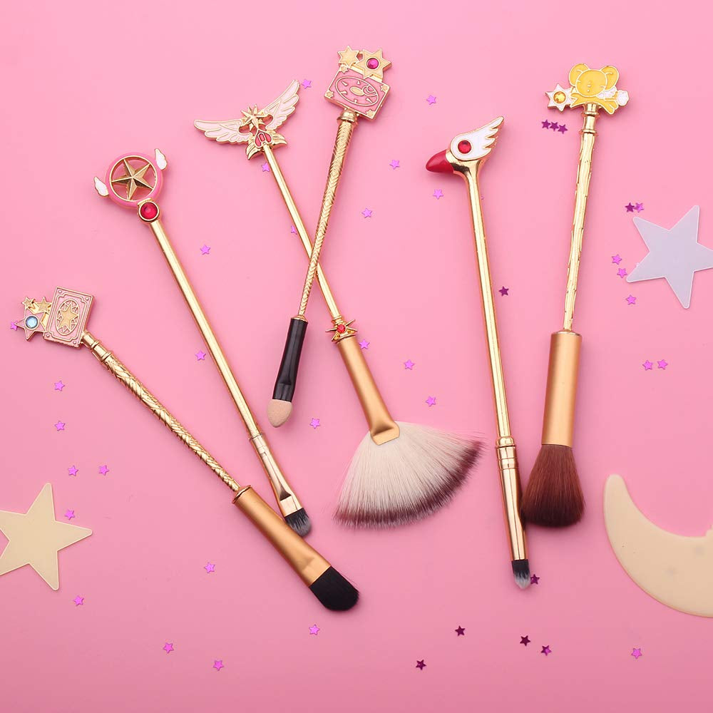 Sailor Moon Makeup Brushes Set - 5Pcs Cosmetic Makeup Brush Set Professional Tool Kit Set Pink Drawstring Bag Included Health & Beauty > Personal Care > Cosmetics > Cosmetic Tools > Makeup Tools rongji jewelry   