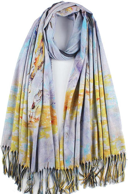 Soft Cashmere Feel Scarf for Women Elegant Art Print Winter Warm Scarves Large Shawl Wrap Monet Klimt Van Gogh Gifts Apparel & Accessories > Clothing Accessories > Scarves & Shawls Umjetnost C47  