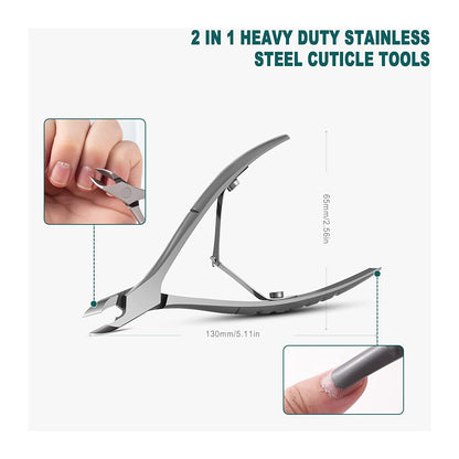 BEZOX Cuticle Clipper with Pushers – 2 in 1 Heavy Duty Stainless Steel Cuticle Tools - Nail Nippers and Cutical Pusher with Anti-Slip Handle and Sharp Blade – 6Mm Jaw Health & Beauty > Personal Care > Cosmetics > Cosmetic Tools > Nail Tools BEZOX   