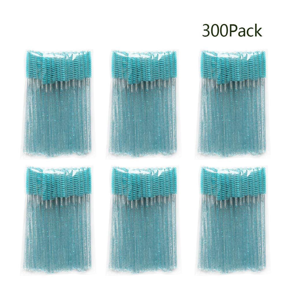 Myaokue-Up 300 Pack Disposable Mascara Wands Crystal Gold Handle Brush Lash Wand Eyelash Extension Tool Bulk Makeup Applicator (Crystal Blue/Deep Green-) Health & Beauty > Personal Care > Cosmetics > Cosmetic Tools > Makeup Tools myaokue-up   