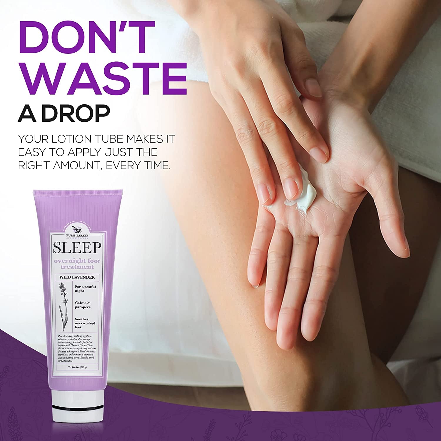 Pure Relief Relaxing Foot Lotion Moisturizer Cream for Dry Feet – Lavender Foot Care Cream W/ Shea Butter, Aloe, & Coconut Oil – Foot Repair & Sleep Cream W/ Soothing Scent, Pedicure Supplies, 8 Oz Health & Beauty > Personal Care > Foot Care Pure Relief   