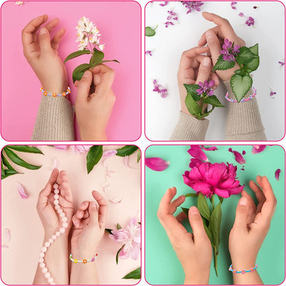 PANTIDE 6Pcs Colorful Daisy Flower Bead Bracelets Set Indie Handmade Beaded Flower Bracelets Anklets Vsco Boho Beach Summer Braided String Y2K Aesthetic Kidcore Jewelry with Flowers for Women Girls Apparel & Accessories > Jewelry > Anklets PANTIDE   