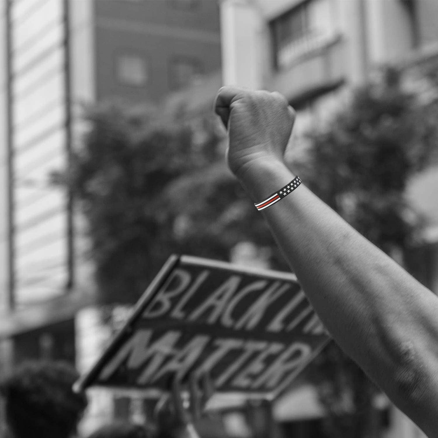 Black Lives Matter Bracelet Silicone Wristband Bracelets Black Rubber Bangle Bracelet 10 Pcs Apparel & Accessories > Jewelry > Bracelets Cooluckday   