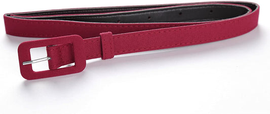 MUXXN Womens Belt- Solid Color Basic Belt for Casual Formal Dress or Jeans Apparel & Accessories > Clothing Accessories > Belts MUXXN Burgundy Small 