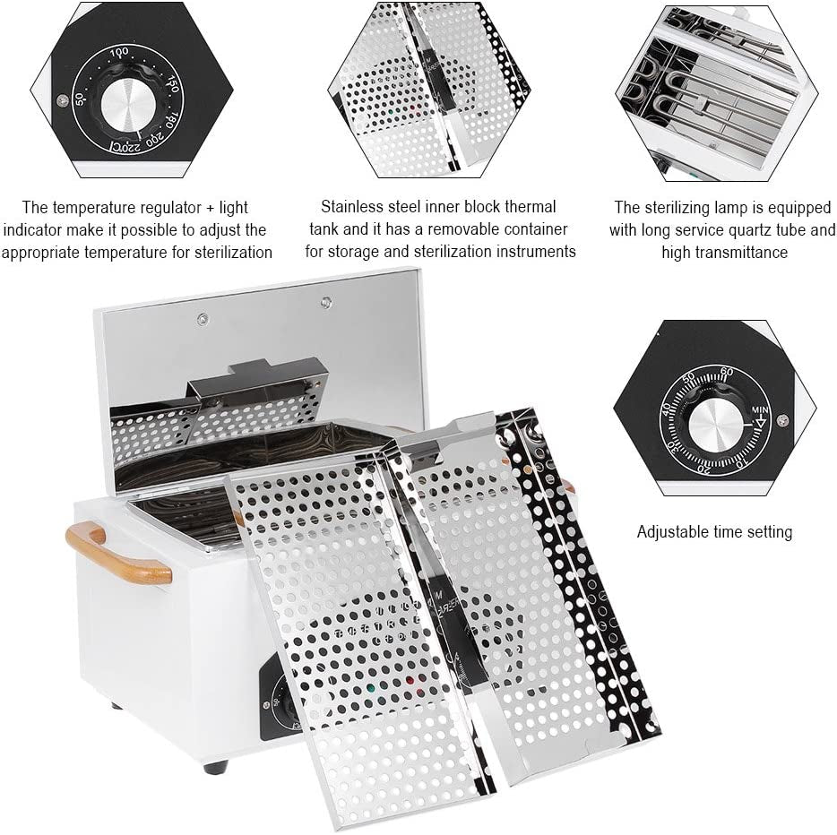 High Temperature Metal Tool Cleaning Box, 110V 300W 1.5L with Timer Manicure Pedicure SPA Salon Barber Equipment for Sundry Beauty Hair Nail Metal Tools with Handle Health & Beauty > Personal Care > Cosmetics > Cosmetic Tools > Nail Tools Smith Chu   