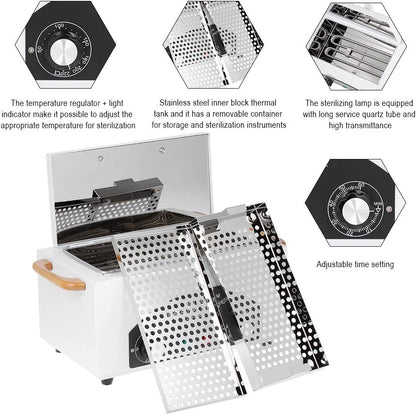 High Temperature Metal Tool Cleaning Box, 110V 300W 1.5L with Timer Manicure Pedicure SPA Salon Barber Equipment for Sundry Beauty Hair Nail Metal Tools with Handle Health & Beauty > Personal Care > Cosmetics > Cosmetic Tools > Nail Tools Smith Chu   